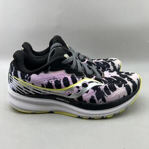 Saucony Ride 14 Ela Running Shoes Kids Size 3.5 Pink Black Comfort Low Sneakers